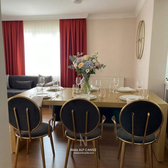 istanbul avrupa konutları tadilat projesi mutfak salon yemek bölümü