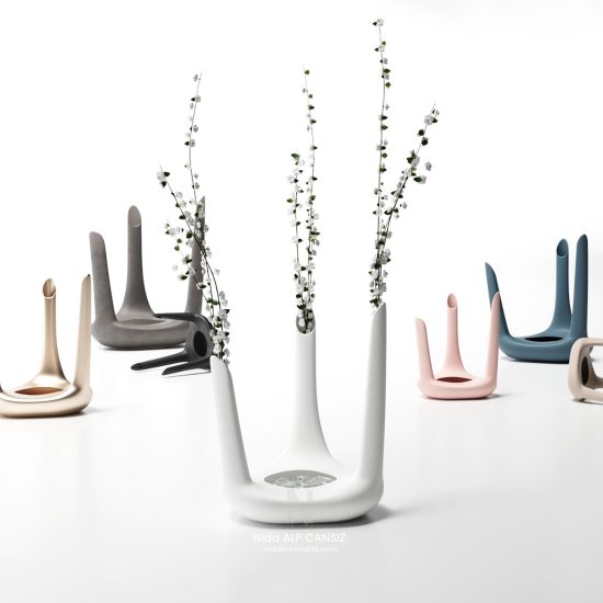 Triple vazo koleksiyonu farklı renk seçenekleri modern dekoratif vazo tasarımı