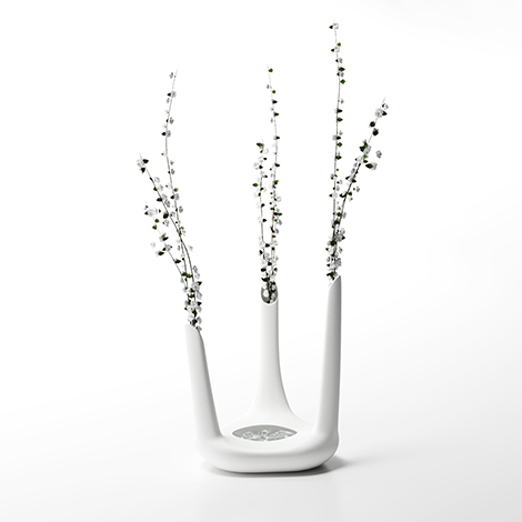üçlü beyaz seramik vazo tasarımı